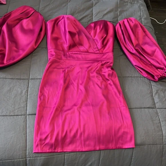 puffed sleeve mini dress - Picture 5 of 6